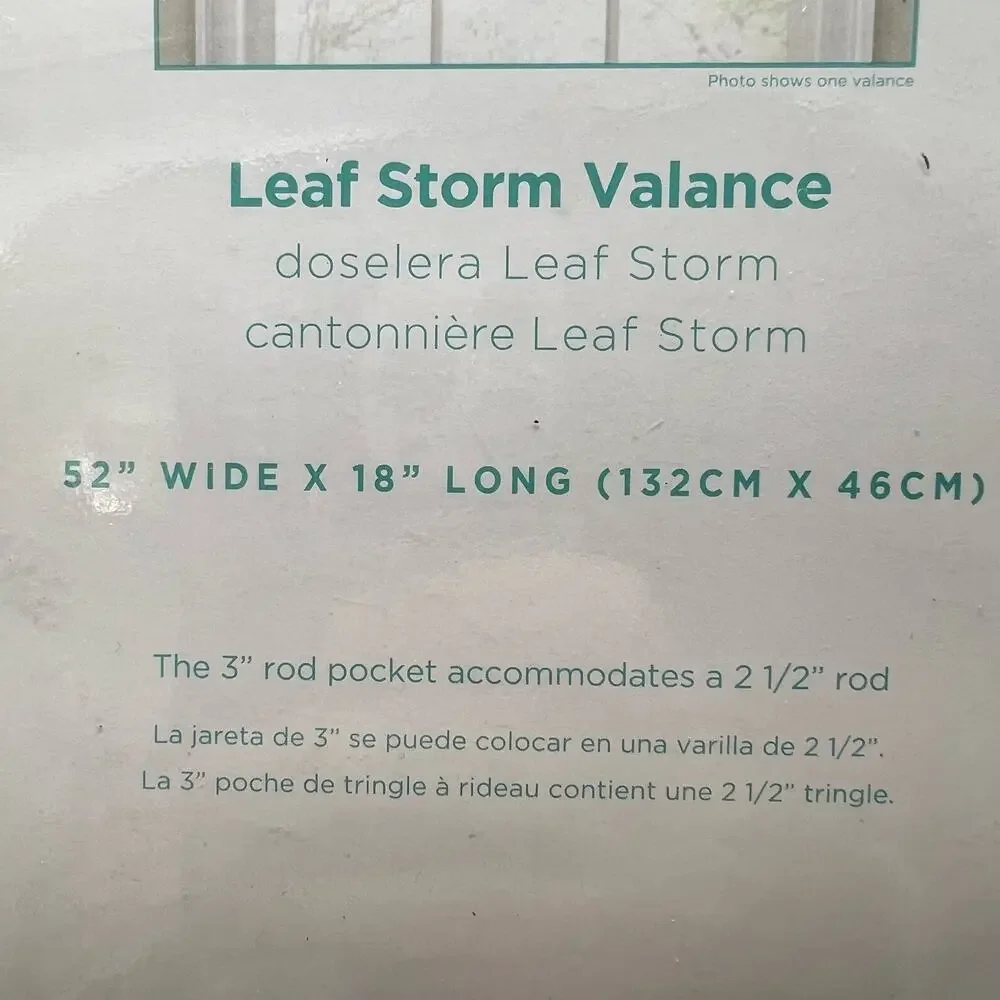 Waverly Leaf Storm Window Valance 52x18 Indigo Blue Gold Cotton Rod and Pocket